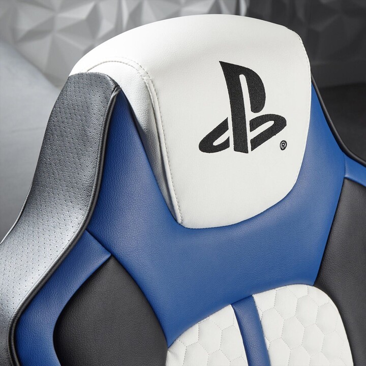 X Rocker Sony Playstation® Legend 2.1 Gaming Chair with Stereo Speaker System and Vibration Motor - Blue/Black/White