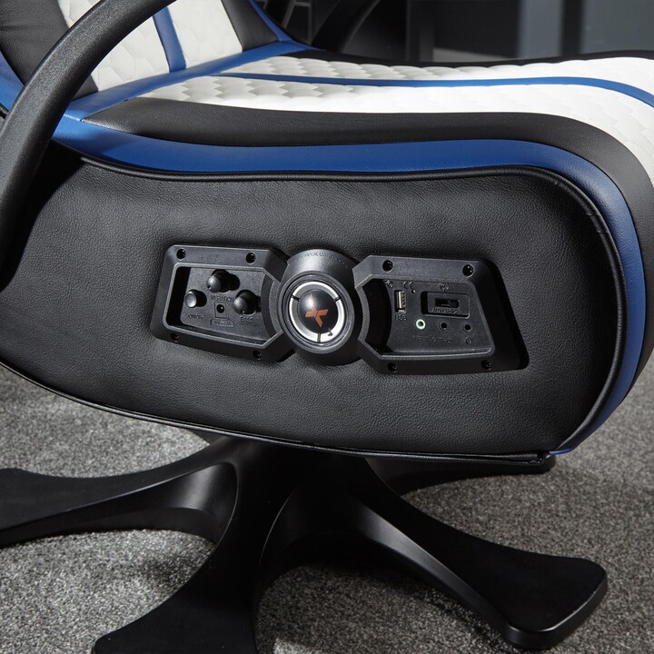Sedia da gaming X Rocker Sony Playstation® Legend 2.1 con sistema di altoparlanti stereo e motore vibrante - Blu/Nero/Bianco