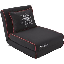 Chaise de jeu pliante et matelas de couchage X Rocker Crash Pad Junior - Noir/Rouge