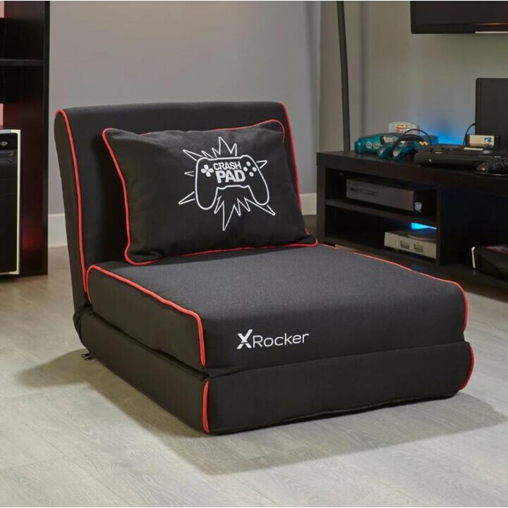 Cadeira dobrável para jogos e colchão de dormir X Rocker Crash Pad Junior - Preto/Vermelho