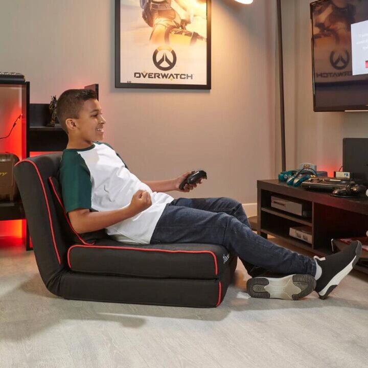 Cadeira dobrável para jogos e colchão de dormir X Rocker Crash Pad Junior - Preto/Vermelho