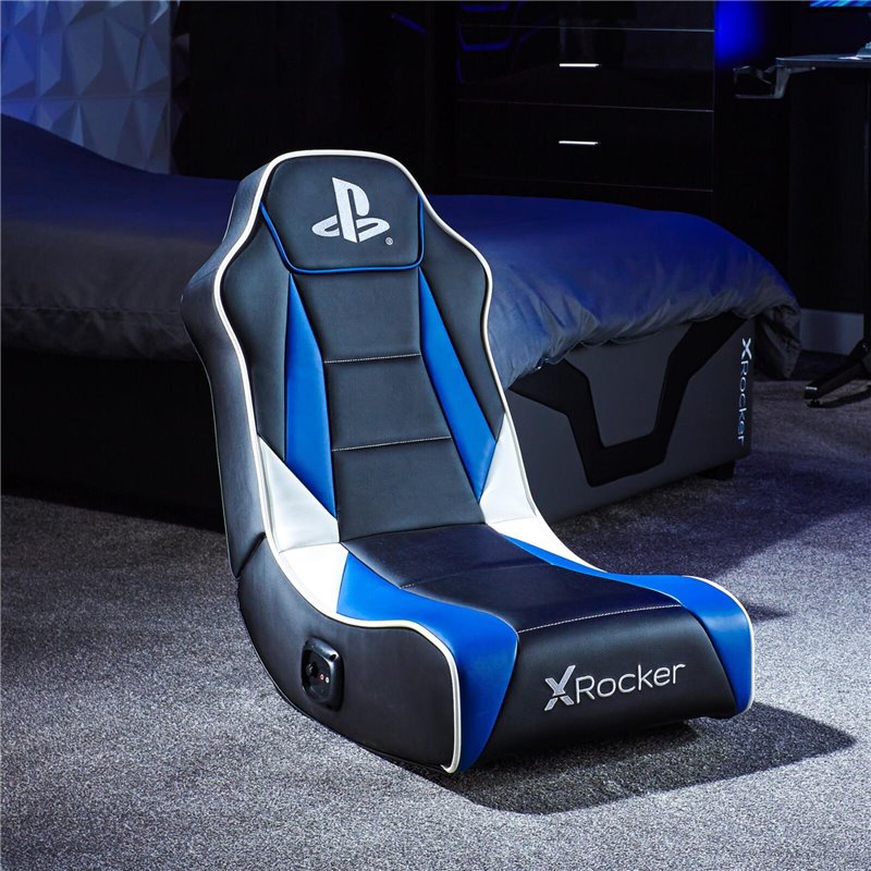 X Rocker Sony Playstation® Geist 2.0 Floor Rocker Gaming Floor Chair with 2.0 Audio System for Children & Teenagers - Black/