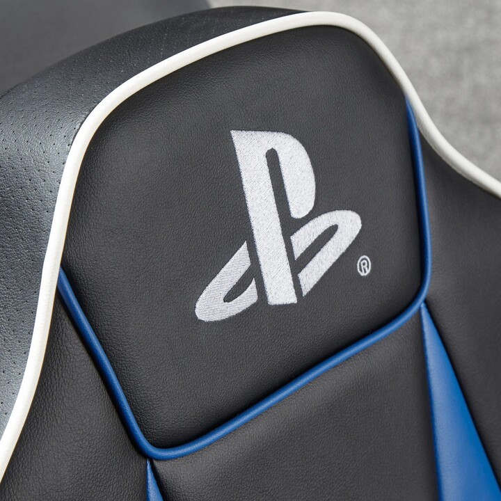 X Rocker Sony Playstation® Geist 2.0 Floor Rocker Gaming Floor Chair con sistema audio 2.0 per bambini e adolescenti - Nero/Blu