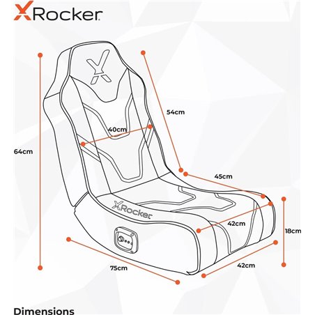 X Rocker Sony Playstation® Geist 2.0 Floor Rocker Gaming-Bodensessel mit 2.0 Audiosystem für Kinder & Jugendliche - schwarz/blau
