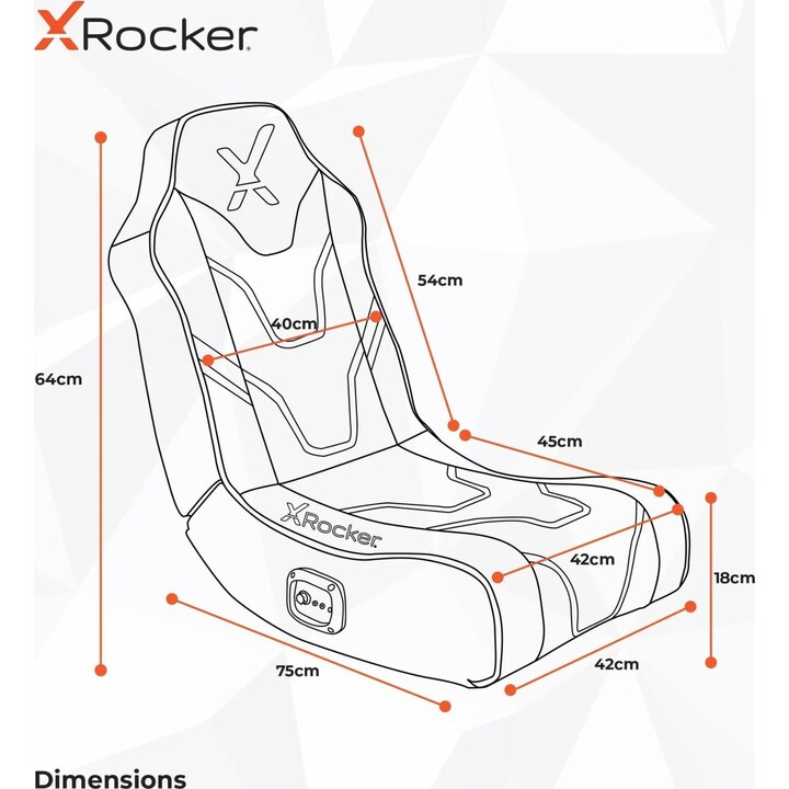 X Rocker Sony Playstation® Geist 2.0 Floor Rocker Gaming Floor Chair with 2.0 Audio System for Children & Teenagers - Black/