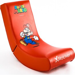 Silla de juego de suelo X Rocker Nintendo Super Mario con diseño de Super Mario para niños y adolescentes, Roja