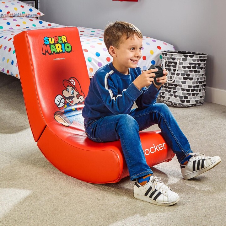 X Rocker Nintendo Super Mario™ Floor Rocker Gaming floor chair in Super Mario design for children & teenagers - red