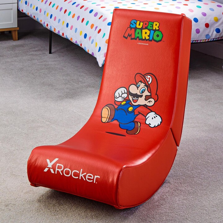 X Rocker Nintendo Super Mario™ Floor Rocker Gaming floor chair in Super Mario design for children & teenagers - red
