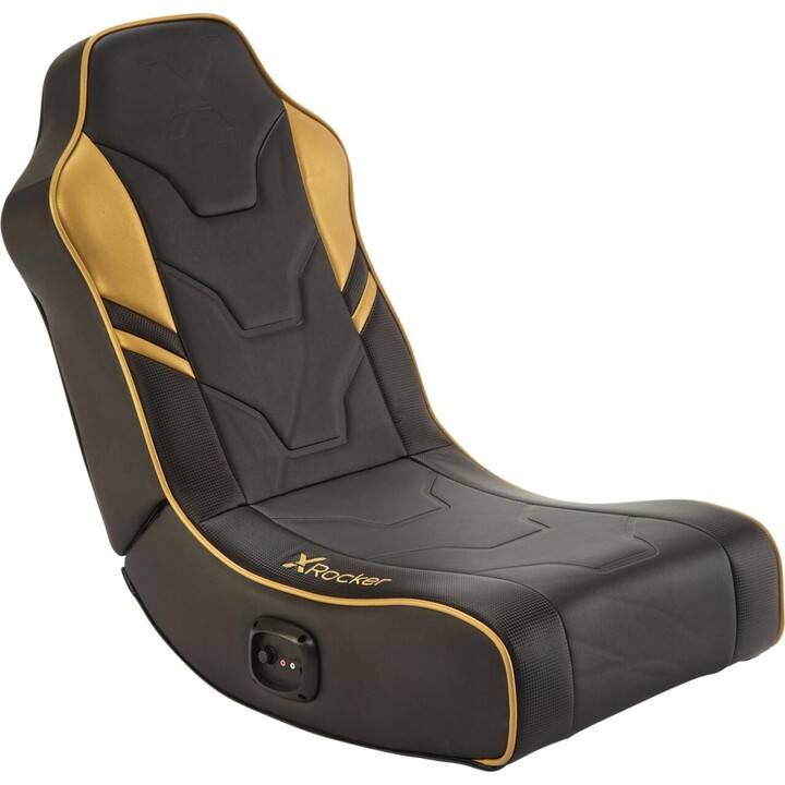 X Rocker Shadow 2.0 Floor Rocker Gaming Floor Chair for Children & Teenagers with Audio System - Black/Gold