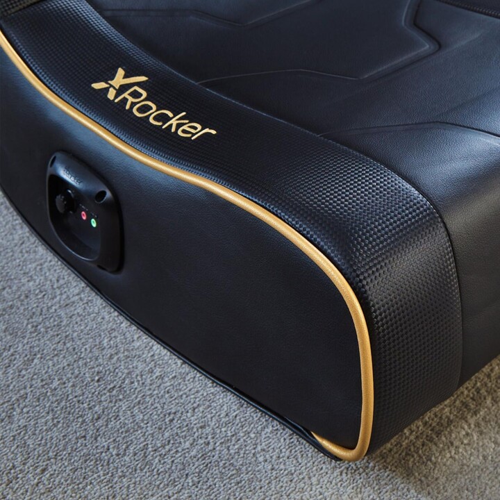 X Rocker Shadow 2.0 Floor Rocker Gaming Floor Chair for Children & Teenagers with Audio System - Black/Gold