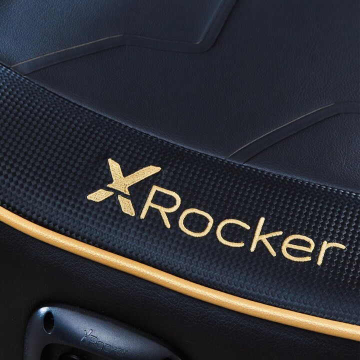 X Rocker Shadow 2.0 Floor Rocker Gaming Floor Chair for Children & Teenagers with Audio System - Black/Gold