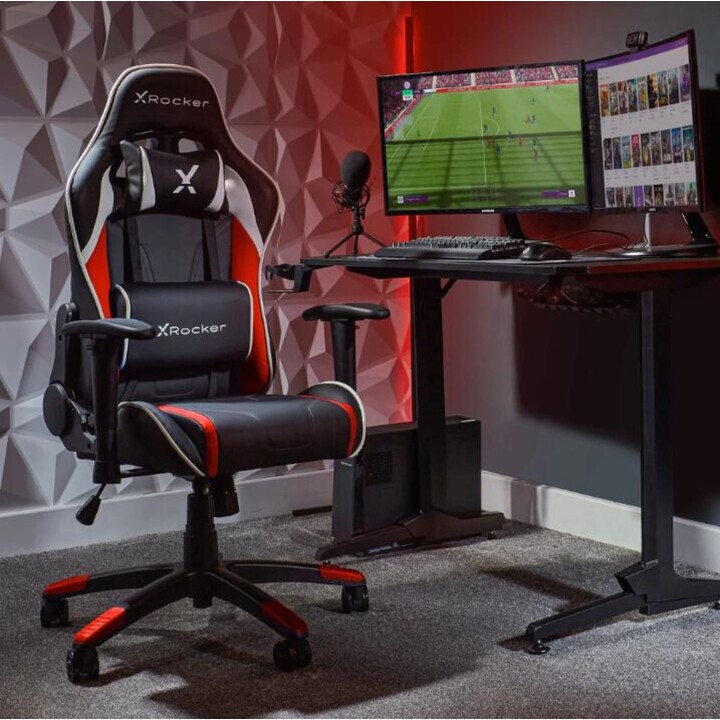 X Rocker Agility Compact eSports - Gaming-Bürodrehstuhl für Kinder & Teenager - rot/schwarz