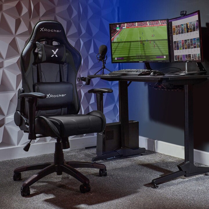 X Rocker Agility Compact eSports - Cadeira giratória para escritório gamer para crianças e adolescentes - preta