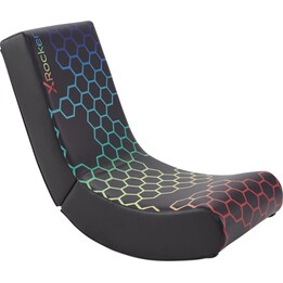 Silla de juego X Rocker Neo Hex Floor Rocker para niños y adolescentes, Negro/Neón