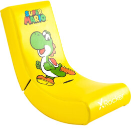 Silla mecedora de suelo para videojuegos X Rocker Nintendo Super Mario, diseño de Yoshi para niños y adolescentes, Amarilla