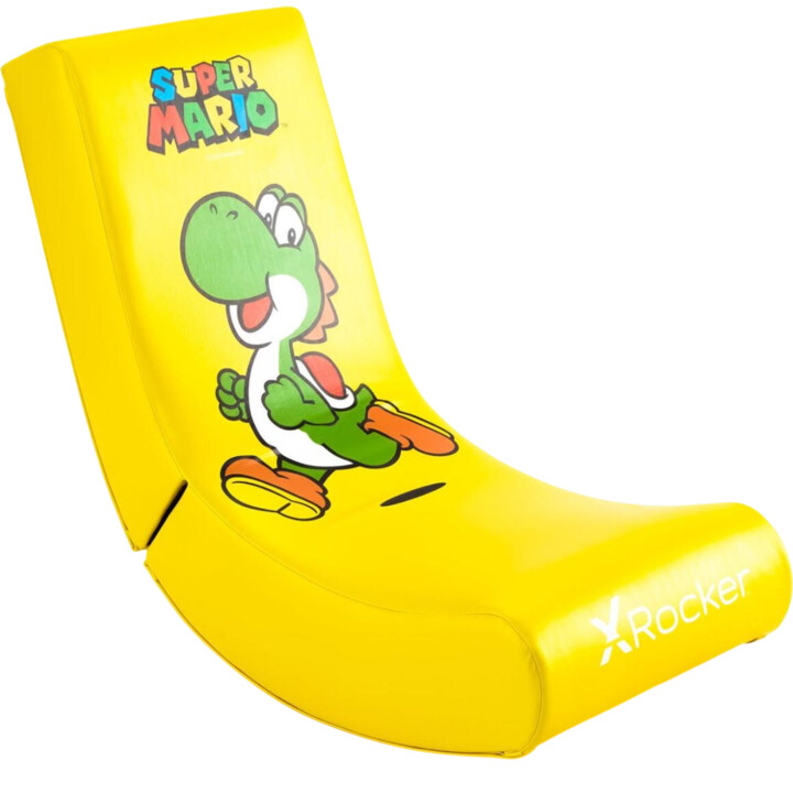 X Rocker Nintendo Super Mario™ Floor Rocker Gaming Floor Chair in Yoshi Design for Kids & Teenagers - Yellow