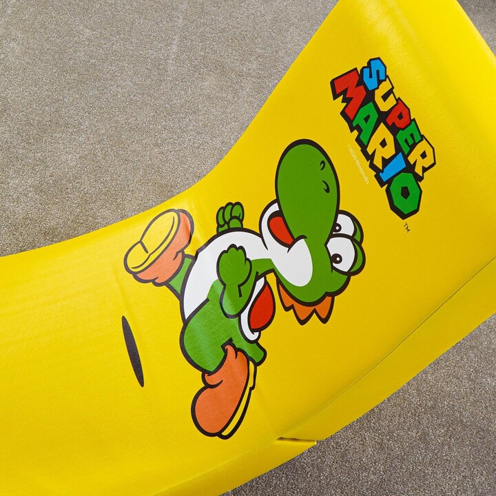 Silla mecedora de suelo para videojuegos X Rocker Nintendo Super Mario, diseño de Yoshi para niños y adolescentes, Amarilla
