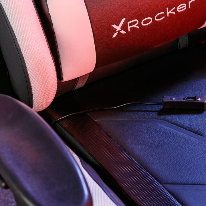 Silla giratoria de oficina X Rocker Agility para eSports Gaming con iluminación LED y control por app, Negra/Blanca