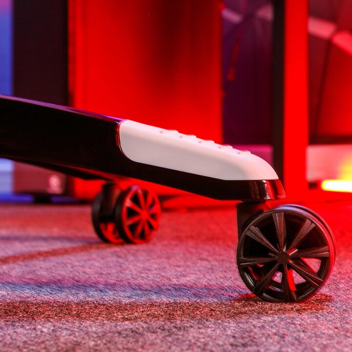 X Rocker Agility eSports sedia girevole da ufficio per gaming con illuminazione a LED e controllo tramite app - nero/bianco