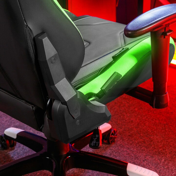 X Rocker Agility eSports gaming office swivel chair with LED lighting & app control - black/white