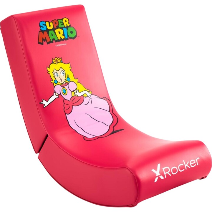 X Rocker Nintendo Super Mario™ Floor Rocker Gaming Floor Chair in Peach Design for Children & Teenagers - pink