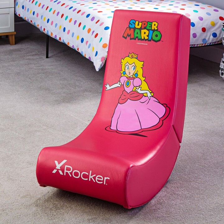 X Rocker Nintendo Super Mario™ Floor Rocker Gaming Floor Chair in Peach Design for Children & Teenagers - pink