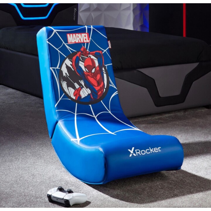 X Rocker Marvel™ Spider-Man Floor Rocker Gaming-Bodensessel für Kinder & Jugendliche - blau