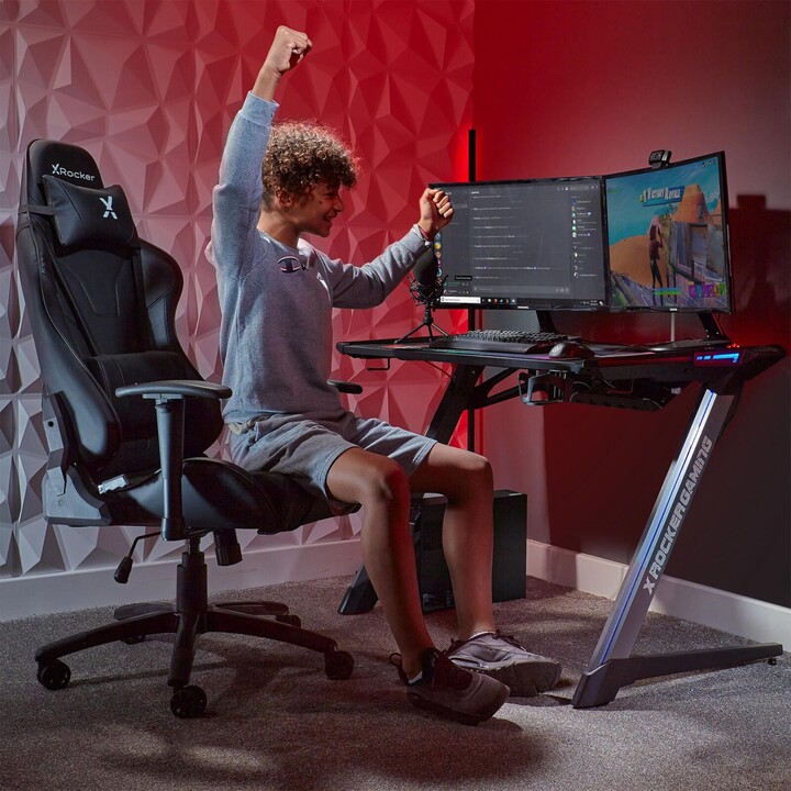 Silla giratoria de oficina para gaming X Rocker Agility eSports, negra
