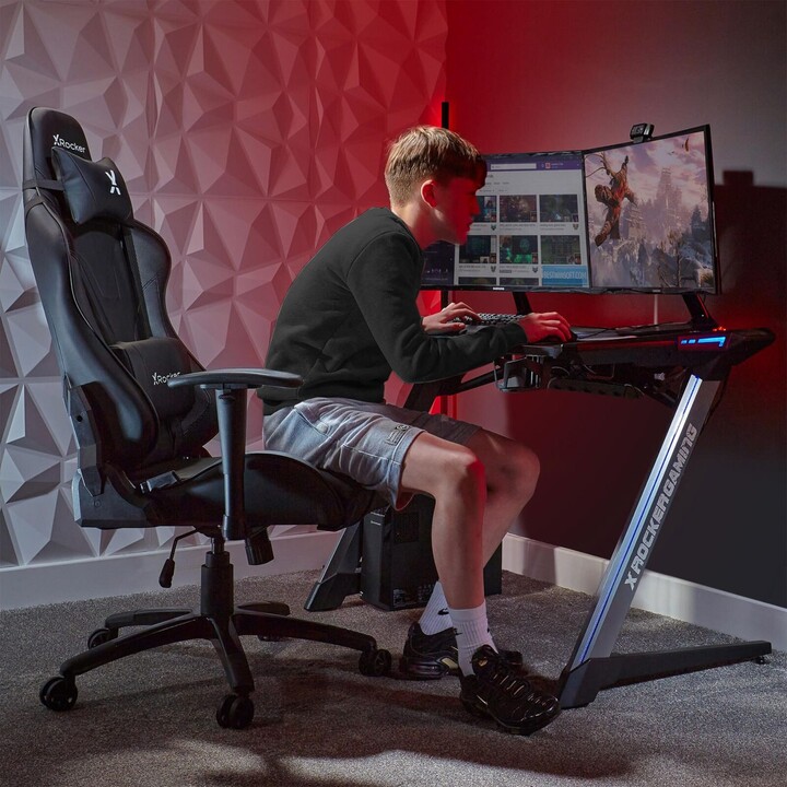 Cadeira giratória para escritório X Rocker Agility eSports Gaming - Preto