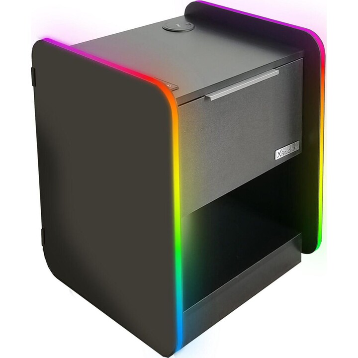 X Rocker Electra Bedside Table - Gaming Bedside Table with RGB Lighting, App Control & Wireless Charging