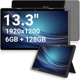 Tableta Xoro MegaPAD 1333 Pro de 13,3" (33,78 cm). 128GB. Android en negro.