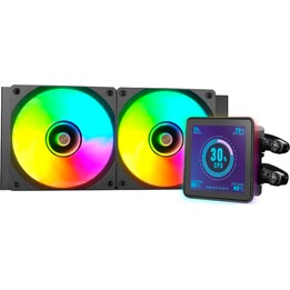Sistema di raffreddamento a liquido LCD Mars Gaming MLVISIONPRO240 nero 2x120mm ARGB TPD 500W