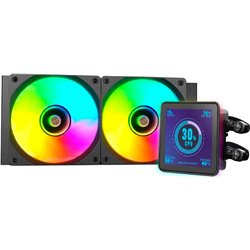 Mars Gaming MLVISIONPRO240 Black 2x120mm ARGB TPD 500W LCD Liquid Cooling System