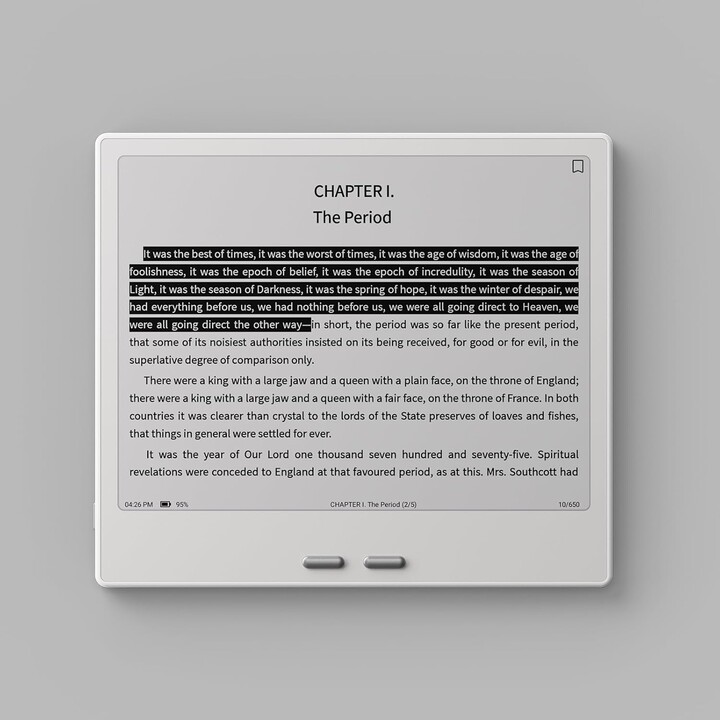 E-Book, BOOX Go 7, Play Store, Adatto per la scrittura, pulsanti per la svolta di pagina, 300 dpi, bianco