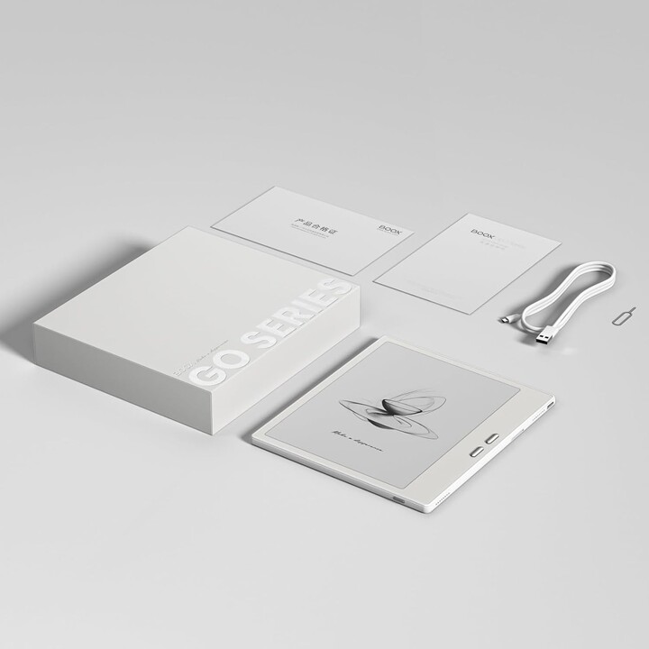 E-Book, BOOX Go 7, Play Store, Adatto per la scrittura, pulsanti per la svolta di pagina, 300 dpi, bianco
