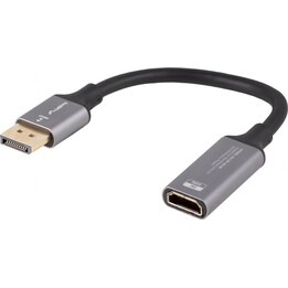 Displayport(m)--hdmi(f) 8k adapter auf 20cm kabel lanberg silber