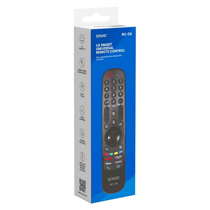 Controle remoto universal SAVIO RC-24/Substituição para TV LG – SMART TV