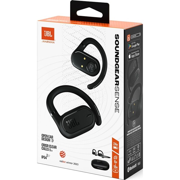 JBL Soundgear Sense Auriculares Bluetooth com Estojo de Carregamento/ 8H Bateria/ Preto