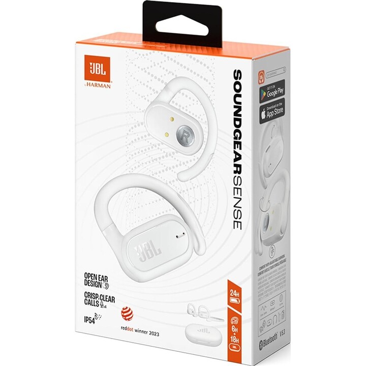 JBL Soundgear Sense Auriculares Bluetooth com Estojo de Carregamento/ 8H Autonomia/ Branco