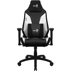 Aerocool Admiralbw Professional Cadeira de jogos , almofadas acolchoadas, tecnologia de ar, preto/branco
