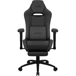 Aerocool ROYALASHBK Premium Ergonomic Chair Gaming Legrest Aeroweave Technology Black
