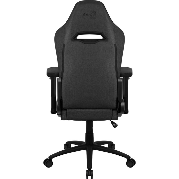Silla ergonómica para juegos premium Aerocool ROYALASHBK con reposapiernas y tecnología Aeroweave, negra