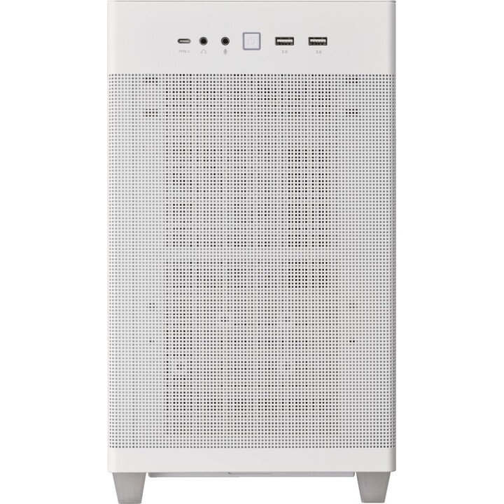 Caja ASUS Prime AP201 MicroATX, blanca, Paneles de malla de cuasifiltro