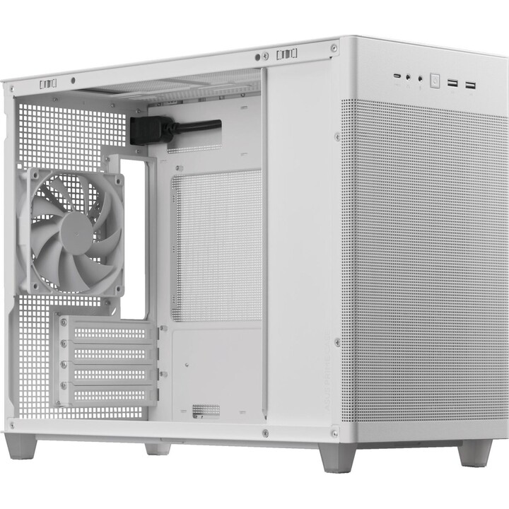 Caja ASUS Prime AP201 MicroATX, blanca, Paneles de malla de cuasifiltro