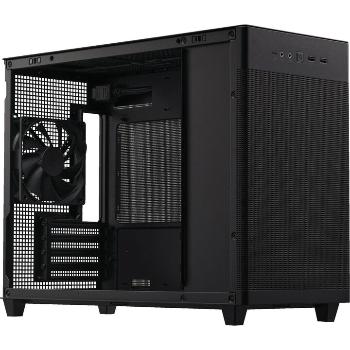 Caja ASUS Prime AP201 MicroATX, negra, Paneles de malla de cuasifiltro