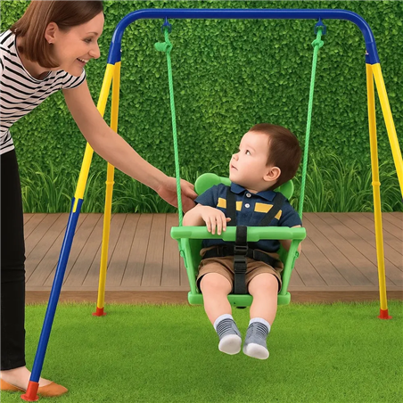 Columpio de Estructura Forêt Noire, Columpio de Cubo para Ninos Pequenos 116x140x123cm