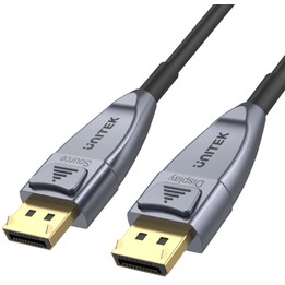 UNITEK C1617GY câble DisplayPort 15 m Noir, Argent
