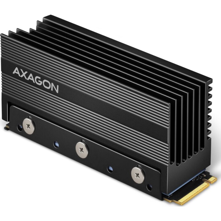 Axagon CLR-M2XL Computerkühlsystem M.2 NVMe SSD, Solid-State-Laufwerk Kühlkörper/Radiator Schwarz 1 Stück(e)