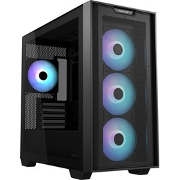 Caja para PC ASUS A21 PLUS TG ARGB microATX, negra, panel frontal de malla