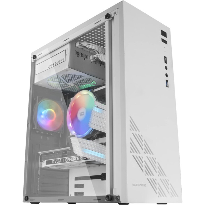 Mars Gaming MC100 Mid-Tower Gaming Case/ White